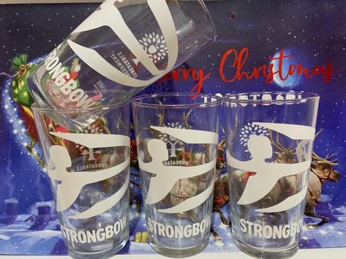 Strongbow cider pint glasses - cider,
