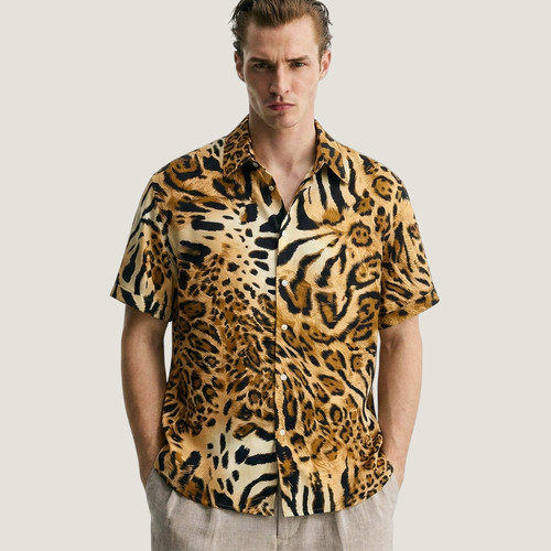 Mens shirt short sleeve floral - shirt,