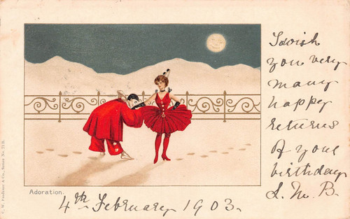 Postcard comic adoration - postcard,