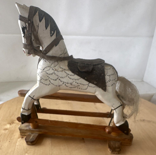 Vintage wooden rocking - rocking, horse