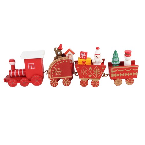 Red wooden christmas train - christmas,