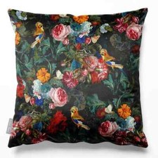 Luxury Designer Eco-Velvet Filled Cushion Birds In Paradise Many Colours/Sizes
