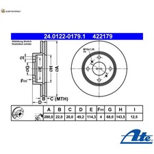 2x BRAKE DISCS 24.0122-0179.1