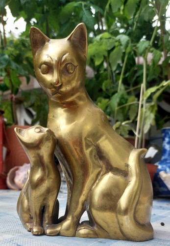 Vintage brass cat kitten - vintage,