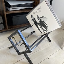 Black Record Storage Shelf Stand Holder Display Vinyl Metal Desktop File Rack