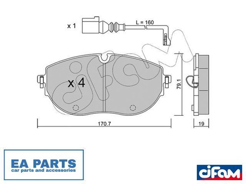 Brake pad set disc - brake, for