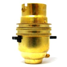 LAMP HOLDER SWITCHED BC B22 BRITISH MADE CHROME BRASS BRONZE ANTIQUE OLD ENGLISH