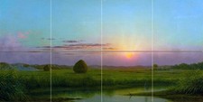 Sunset over the marsh Tile