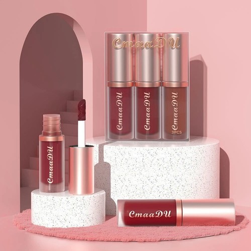 3pcs set matte velvet lipstick - 3pcs,