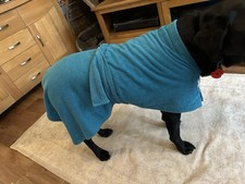 Dogrobes Large Dog Drying Robe Towel Teal Blue 32”/81cm