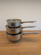 M&S 3-piece Stainless Steel Saucepan Set