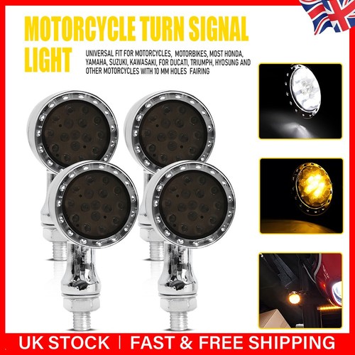 Black motorcycle chrome led - 4x,