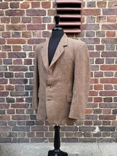 1950’s Ginger Herringbone Harris Tweed Jacket Hepworths Vintage Mens Sz44 1940’s