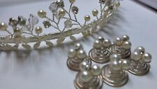 Bridal Tiara, 6 Hair Spiral Pins Jon Richard. Pearl & Crystal