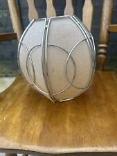 70s Vintage  Beige Lamp Shade with circular Chrome details