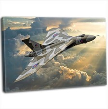 RAF Avro Vulcan Bomber Sunset Canvas Wall Art Print Framed Classic Plane Picture
