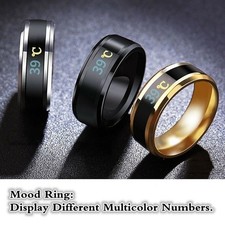 Temperature Measurement Ring Mood Rings Stainless Steel Thermometer Display