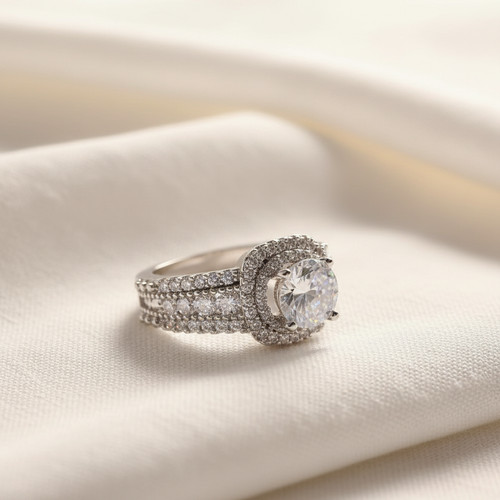 Crystal zircon wedding - crystal, ring