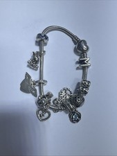 Pandora Silver Charm Bracelet With Pandora Silver Charms