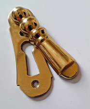 Reproduction 7cm solid brass sliding keyhole cover and escutcheon (no screws)