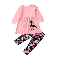 3-8 Years New Children'S Clothing Hot Sale Spring and Autumn Girls' Suit Unicorn