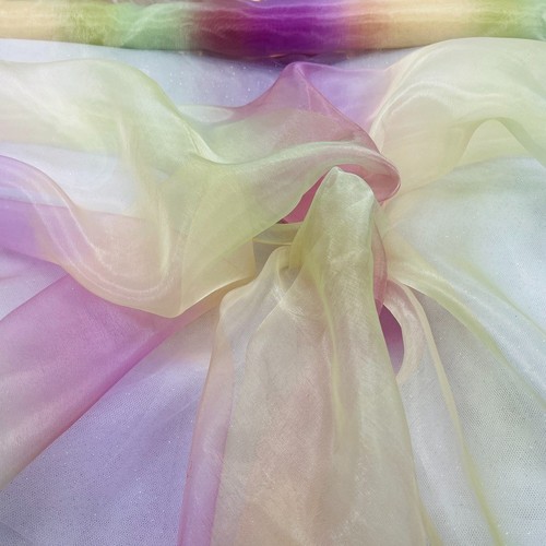 Multi rainbow organza fabric - rainbow,