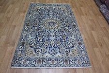 FINE HANDMADE PERSIAN NAIN ORIENTAL WOOL AND SILK RUG 184 X 122 CM