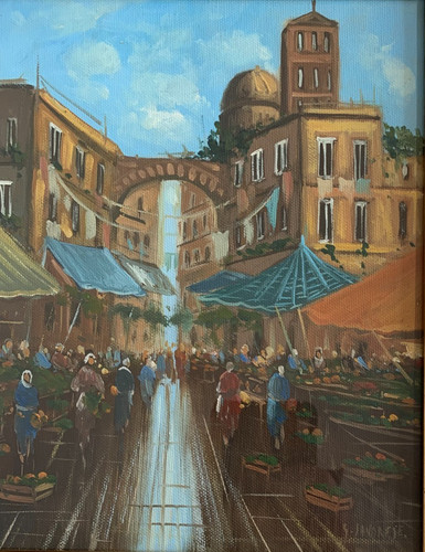 Vintage italian oil painting - vintage,