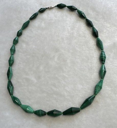 Vintage malachite necklace - malachite, 17"