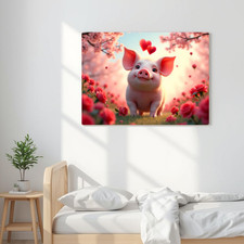 Cute Pig Poster Playful Kids