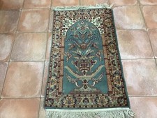 Antique small Turkish prayer mat with Mihrab design for hanging or prayer..