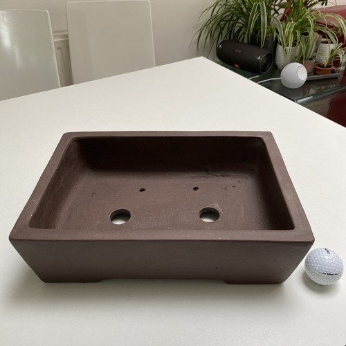 Unglazed bonsai pot - unglazed, 32x23cm