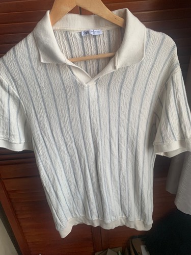 Zara cream polo shirt size - size, m