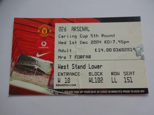 Ticket stub manchester - -,