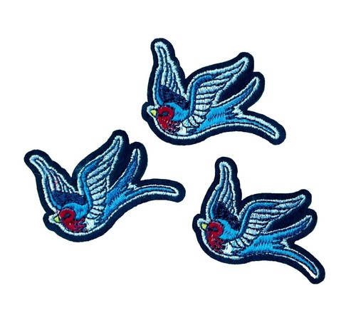 3pcs swallow patches ironon - swallow,