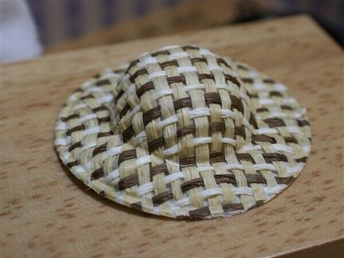 Straw hat white - hat, brown,
