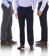 Men's Single Pleat Stormwear Smart Formal Pants Wool Active Waist Trousers