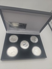 5 X FIVE KRUGERRAND SOUTH AFRICA 2021 1OZ SILVER COINS WITH CERTIFICATE IN CASE