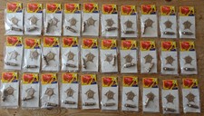 Vintage circa 1970s Made in Hong Kong Plastic Toys Police badge whistle 30 sets