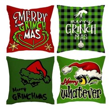 4 Pack Christmas Grinch Pillow
