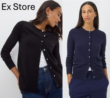 Ladies Womens Cardigan Soft Knitted Top EX STORE Outerwear Button Size 8-22 NEW