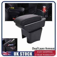 For VW Mk5 Polo 6R 2010-2017 Dual Layer Armrest Car Central Storage Box BT