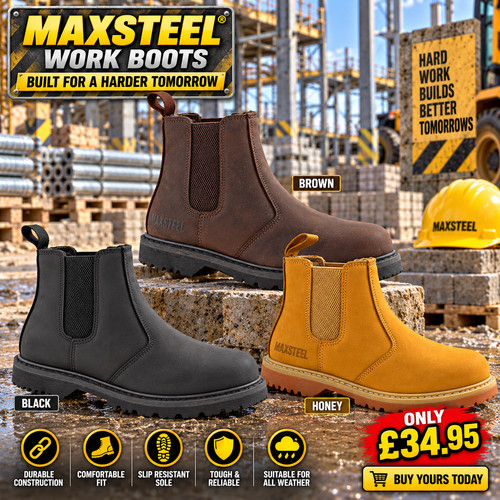 Mens safety work steel toe - steel,