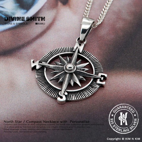 Compass north star pendant - north,
