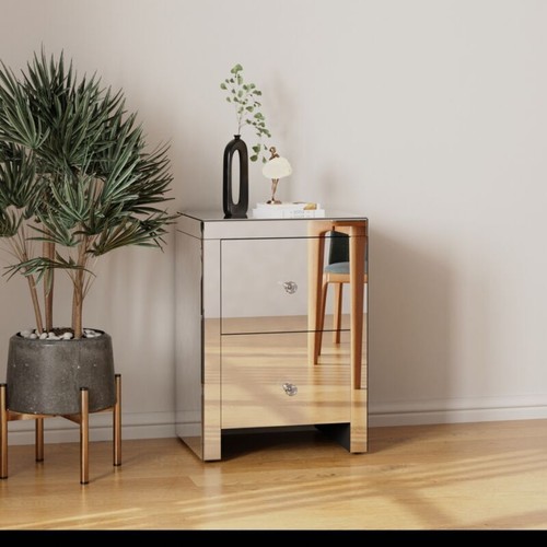 Large mirrored bedside table - large,
