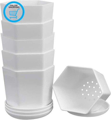 6pcs 9cm plastic flower pots - plastic,