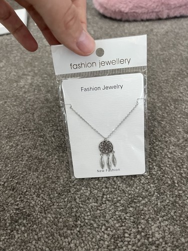 Dream catcher silver necklace - dream,