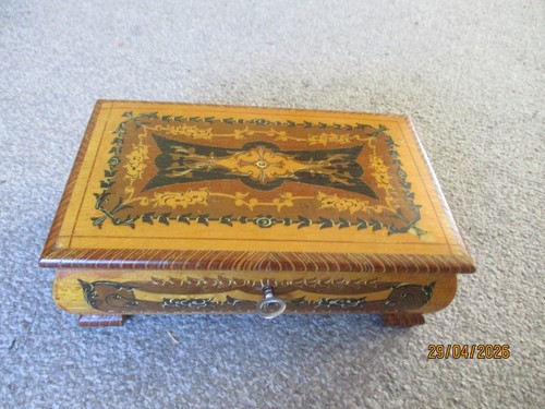 Vintage wooden inlaid music - vintage,