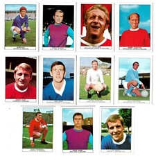 11 Football Cards from Nabisco (Shredded Wheat)1969/70 incs Moore,Hurst,Charlton