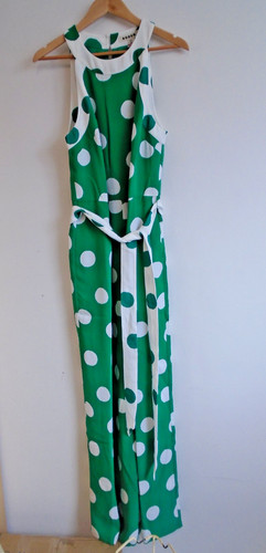 Boden green polkadot jumpsuit - polkadot,